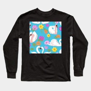 Swans in spring time Long Sleeve T-Shirt